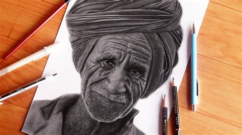 sourav Joshi Arts Drawing Old Man - filipinoCultureArtDrawingKids