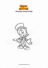 Coloring Page Pinocchios Jiminy Cricket  Supercoloredcom sketch template
