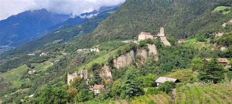 Landscape in Tirolo. editorial stock photo. Image of italian - 255533393