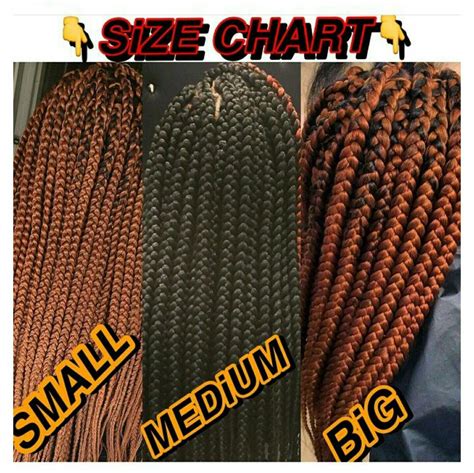 BLOCK BRAID SIZE CHART | Box braids sizes, Braids for short hair, Blonde box braids