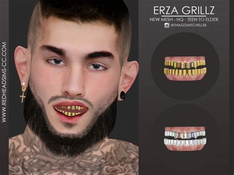 ERZA GRILLZ NEW MESH Compatible with HQ Mod ... | Sims 4, Grillz, Sims 4 body mods