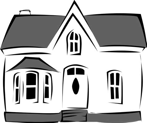 Black And White Cartoon House - ClipArt Best