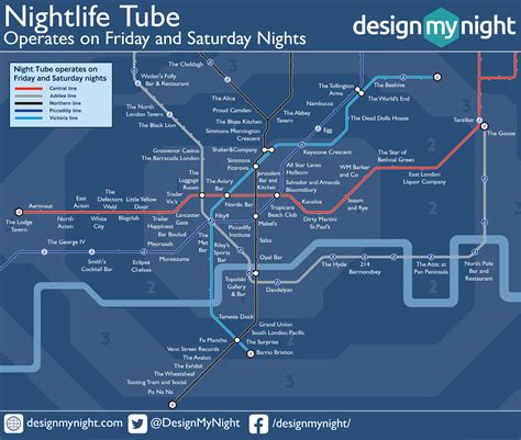 Piccadilly Line Bars On The Night Tube | London Bar Map Late Night Tube ...