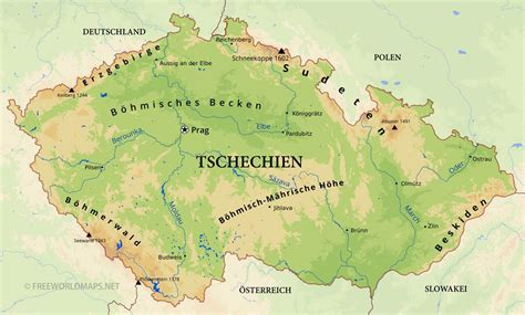 Karte von Tschechien - Freeworldmaps.net