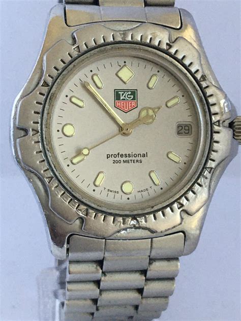 Vintage Stainless Steel Battery Operated TAG Heuer Professional 200 ...