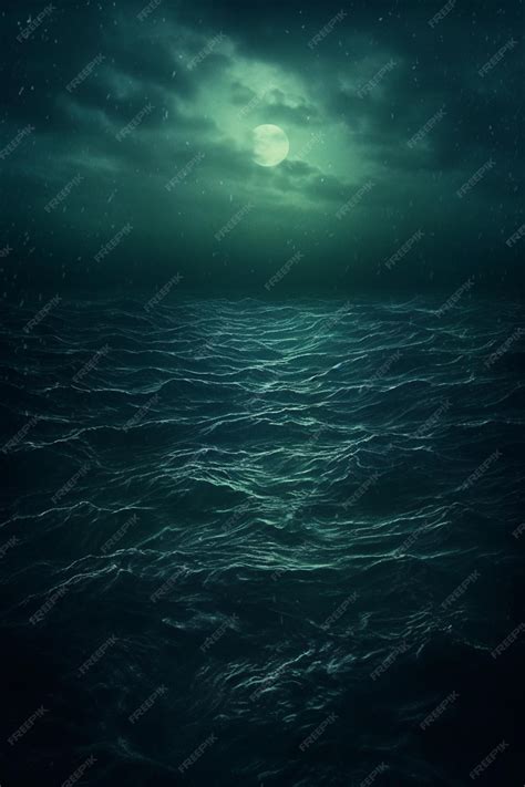 Premium AI Image | night sky with full moon over the ocean generative ai