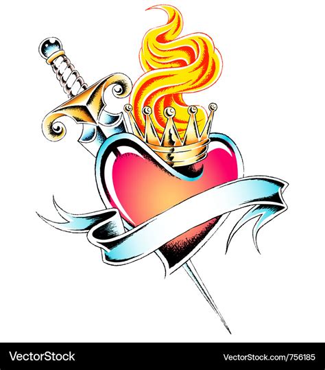 Gothic heart tattoo Royalty Free Vector Image - VectorStock