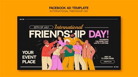 Premium PSD | Friendship day celebration facebook template