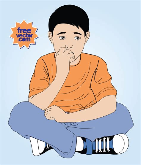 Anxious Kid Vector Art & Graphics | freevector.com