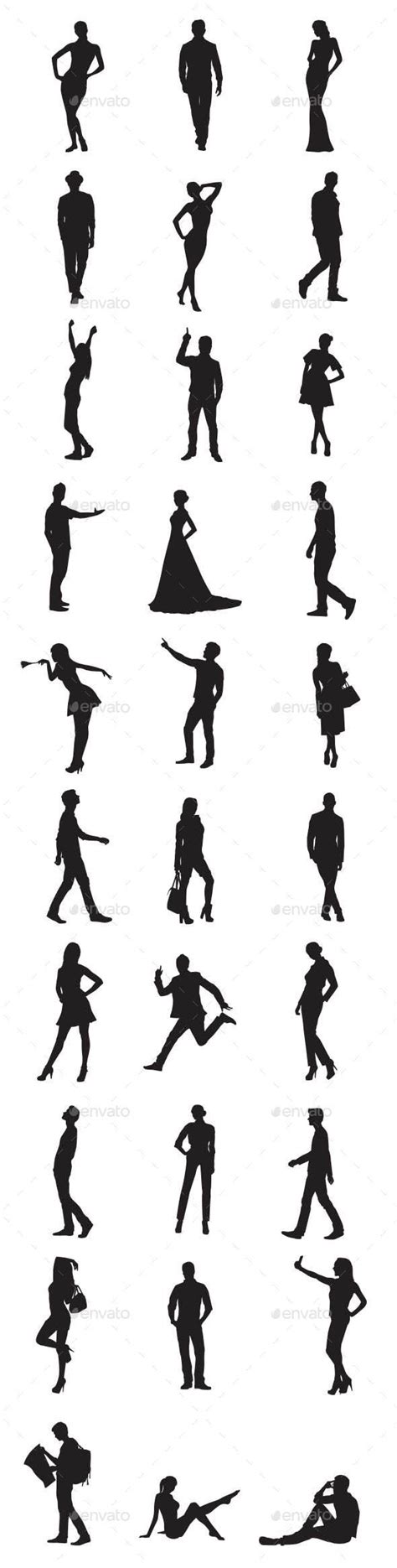 People Silhouettes - People Characters | Silhouette people, Shadow people, How to draw shadow