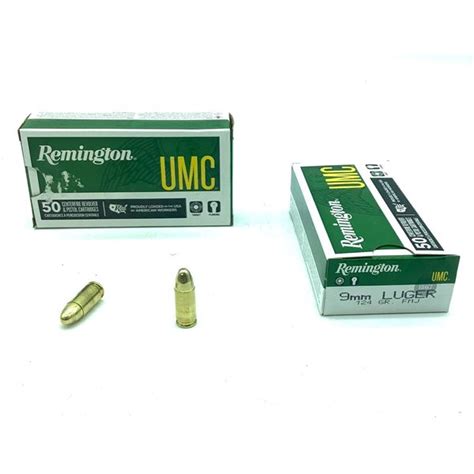 Remington UMC 9mm Luger, 124 Gr FMJ Ammunition, 100 Rounds