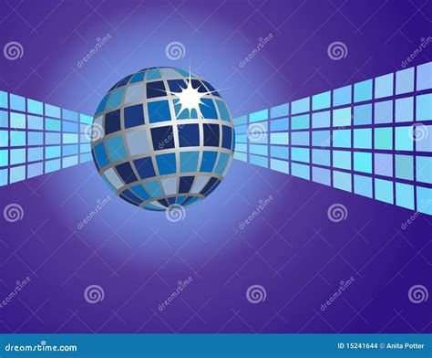 Abstract Blue Disco Ball Background Stock Vector - Illustration of backdrop, space: 15241644