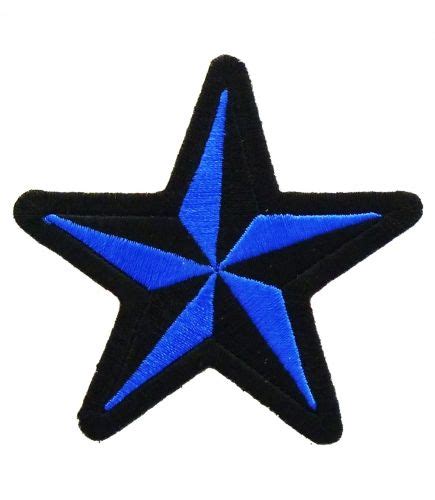 Nautical Star Blue & Black Patch | Star Patches | Black patch ...