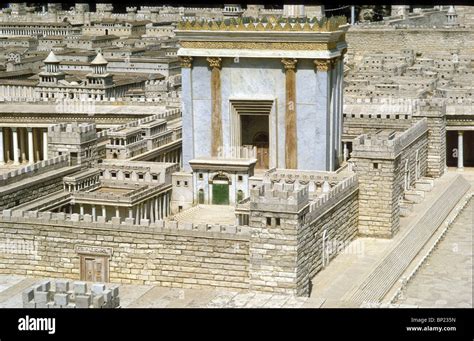 MODEL OF HEROD'S TEMPLE IN JERUSALEM. THE TEMPLE WAS A 50 M HIGH MARBLE BUILDING BUILT ON THE ...