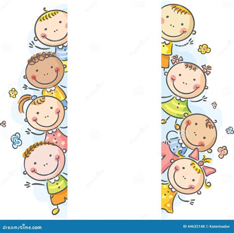 Frame/borders with Kids Peeping Out Stock Vector - Illustration of colored, figure: 44632148