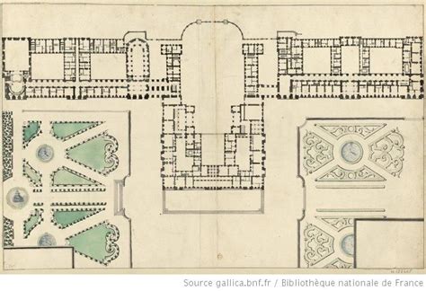 Plan of the ground floor, by Robert de Cotte, in 1685, showing the ...