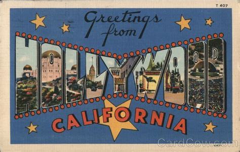 Greetings from Hollywood California Postcard