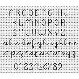 Joined Up Backstitch Font Chart (Small) Cross Stitch Letter Patterns ...