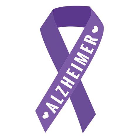 Design PNG E SVG De Adesivo De Coração Com Fita De Alzheimer Para Camisetas