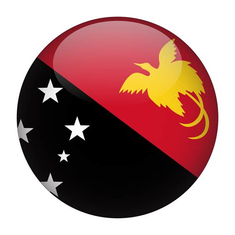 Papua New Guinea 3D Rounded Flag with Transparent Background 15271991 PNG