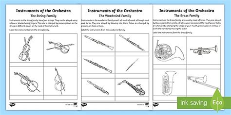 👉 Orchestra Instruments Worksheets (teacher made)