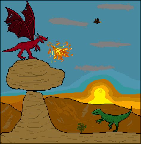 Dinosaur VS Dragon by TPixel on DeviantArt