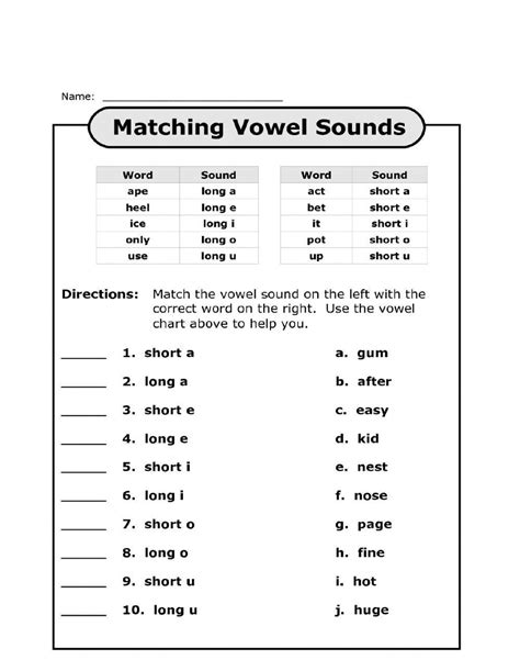 Phonics Worksheets: Long Vowels and Short Vowels - Worksheets Library