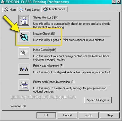 Cara Nozzle Check printer Epson R230 | GUDANG INFO SINGKAT