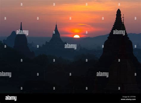 Bagan, Myanmar, Burma. Sunrise over Temples Stock Photo - Alamy