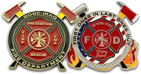 Custom Firefighter Challenge Coins | Firefighter Coins | Military Coins ...