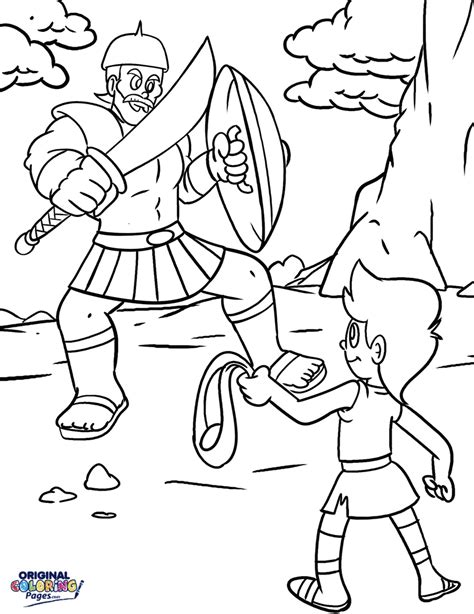 David And Goliath Bible Coloring Page. Coloring Page Coloring Page ...