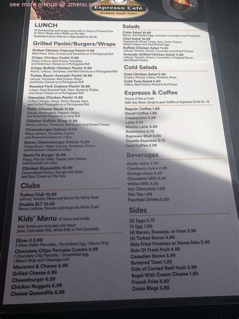 Online Menu of Expresso Caf Restaurant, Bristol, Connecticut, 06010 - Zmenu