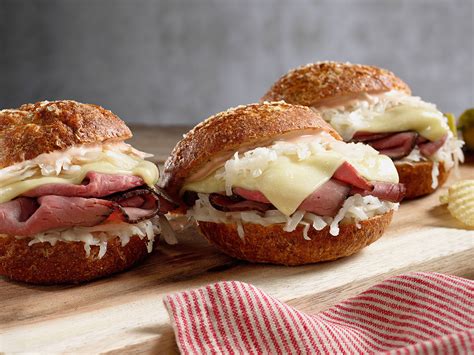 Reuben Sliders on Pretzel Rolls Recipe | Boar's Head