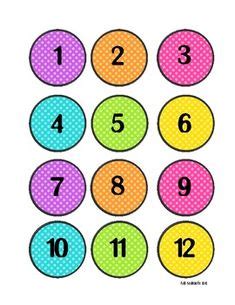 1-30 number labels (Bright Colors) | Classroom | Number labels, Classroom labels, Numbers