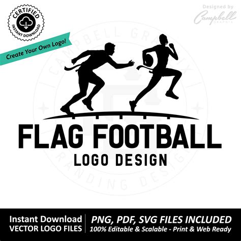 Flag Football Logo DIY Logo Design Templates Instant Download SVG ...