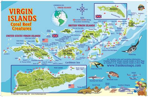 Virgin Islands Map Islands virgin map usvi states united st thomas caribbean croix vacation ...