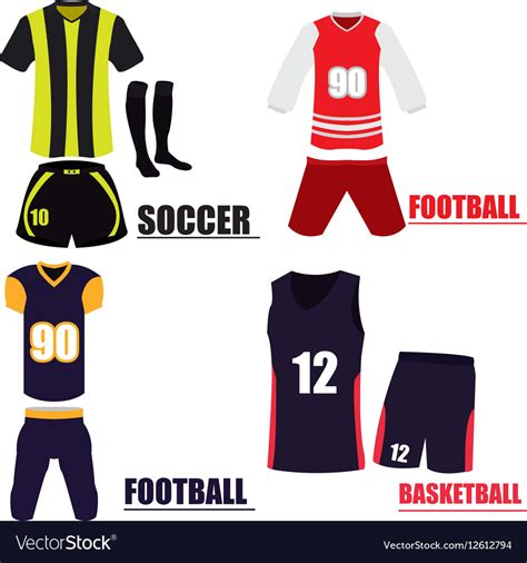 Set of sport uniforms Royalty Free Vector Image