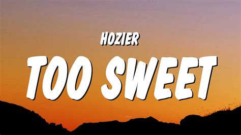 Hozier - Too Sweet (Lyrics) "you're too sweet for me i take my whiskey neat" Chords - Chordify