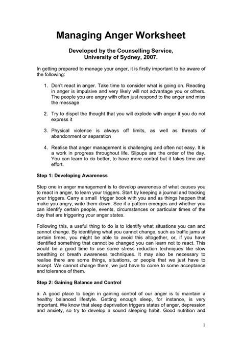 managing anger teenagers worksheets for children,kids | Develop Yourself And Get Success