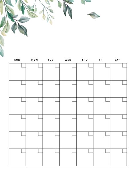 Printable Blank Calendar Templates - World of Printables