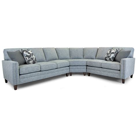 Smith Brothers Build Your Own 3000 Series Customizable 3-Piece Sectional with Banded Arms ...