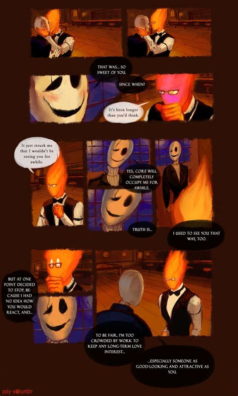 Gaster and Grillby kiss, work in the way of old feelings and crushes ...