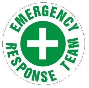 EMERGENCY RESPONSE TEAM / Hard Hat Labels