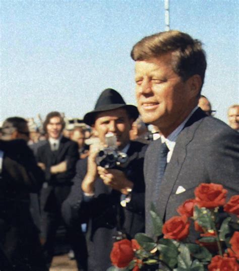 A photo of the crowd greeting JFK to Dallas, the day he was shot ...