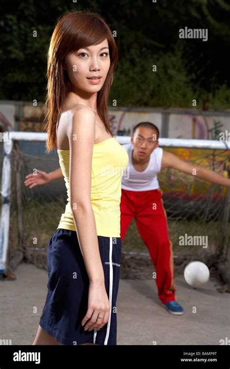 Teenagers Playing Soccer Stock Photo - Alamy