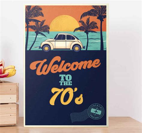 Welcome to 70's vertical vintage wall prints - TenStickers