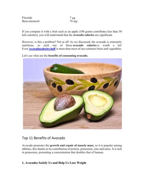 Avocado calories half and benefits of avocado | PDF