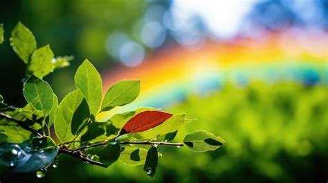 Premium Photo | A photo of a rainbow after the rain