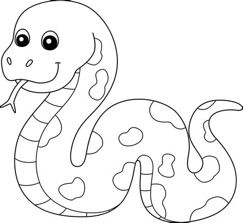 Snake On Ground Coloring Page Isolated for Kids 7066720 Vector Art at ...