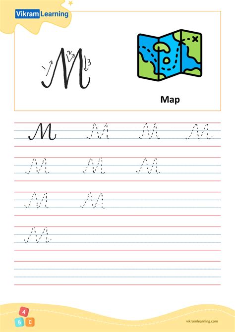 Download cursive letter m worksheets | vikramlearning.com